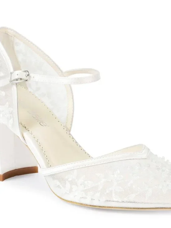 Bella Belle "Carla" - Floral Beaded Lace D’Orsay Block Heels (Size 9) - Picture 3 of 12